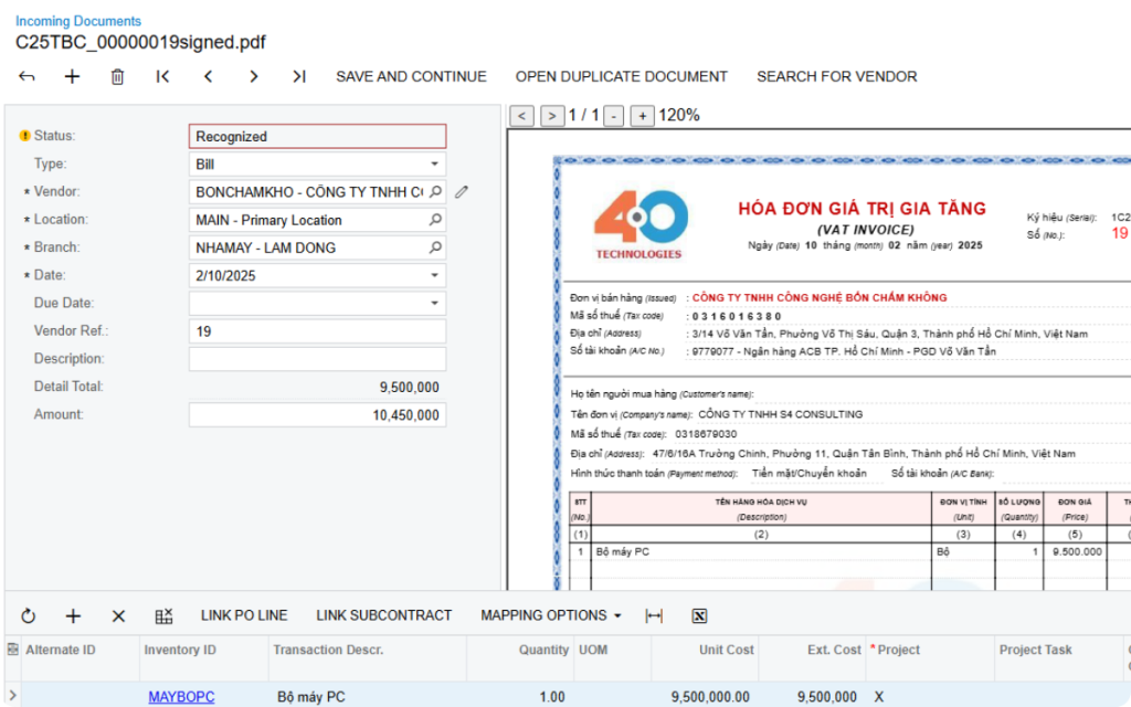 Tích hợp AI Agent Acumatica